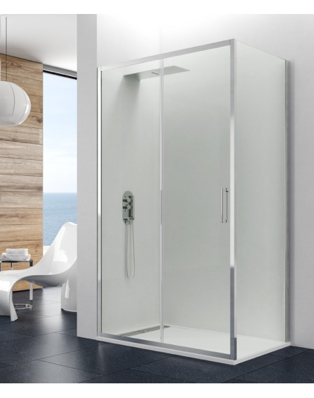 Paroi de Douche PRESTIGE TITAN Porte frontale + Porte latérale fixe