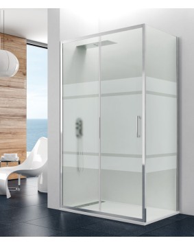 Paroi de Douche PRESTIGE TITAN Porte frontale + Porte latérale fixe