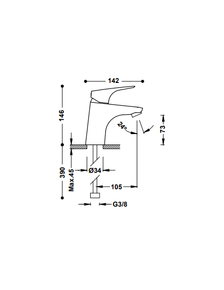 MITIGEUR LAVABO  CANIGO - TRES