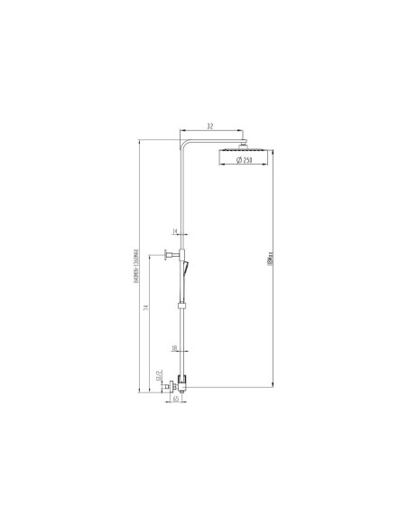 COLONNE DE DOUCHE  INVERTER C NOIR ORION  - GME