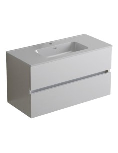Ensemble ICON 80 Blanc Brillant, CARB2 + Plan vasque céramique VOLTERRA Blanc Brillant