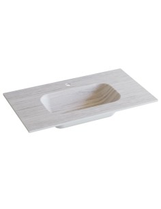 Plan vasque grès cérame LANICOR 101x46  èvier centré Taupe