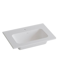 Plan vasque céramique VOLTERRA 121x46 èvier centré Blanc Mat