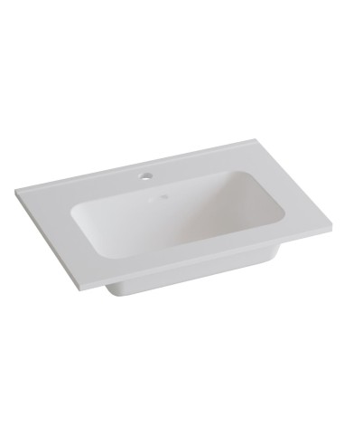 Plan vasque céramique VOLTERRA 121x46 èvier centré Blanc Mat