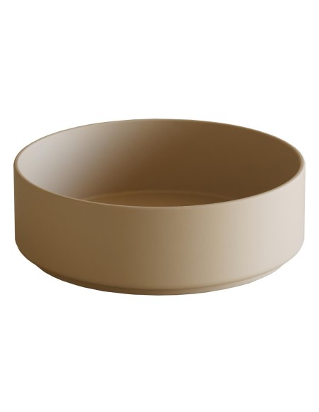Lavabo en céramique à poser ROLL Ø36 cm Greige Mat