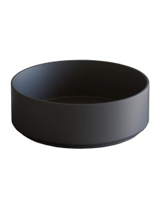 Lavabo en céramique à poser ROLL Ø36 cm Noir Mat