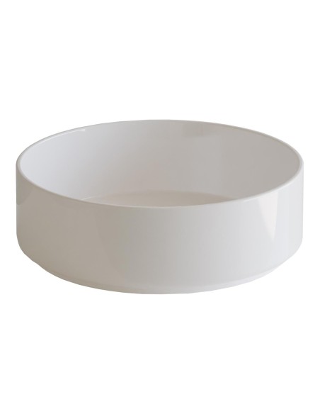 Lavabo en céramique à poser ROLL Ø36 cm Blanc Brillant