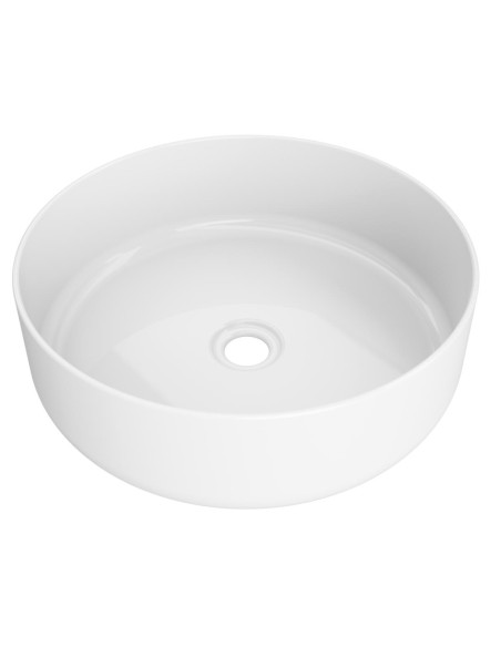 Lavabo en céramique à poser ROLL Ø36 cm Blue Cobalt Mat