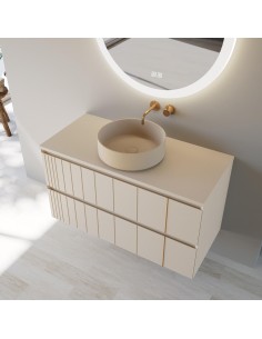 Meuble Panneau Marin POLE 60x45x54 2 tiroirs, suspendu Greige Mat