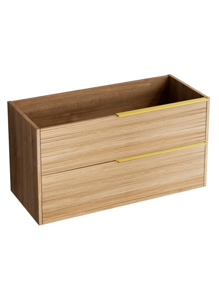 Meuble BAMBOO 60x45x54 2 tiroirs, suspendu avec poignée Or Brossé