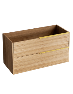 Meuble BAMBOO 80x45x54 2 tiroirs, suspendu avec poignée Or Brossé