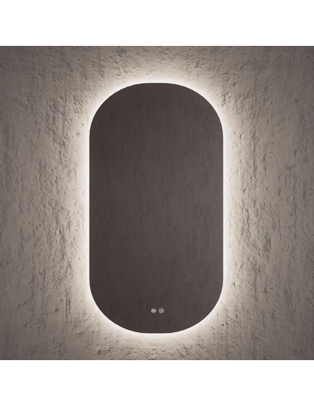 Miroir ovale PILL périmètre rétroéclairé 50x90 cm.