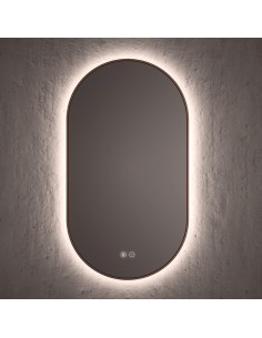 Miroir ovale COP périmètre rétroéclairé 50x90 cm. Bronze