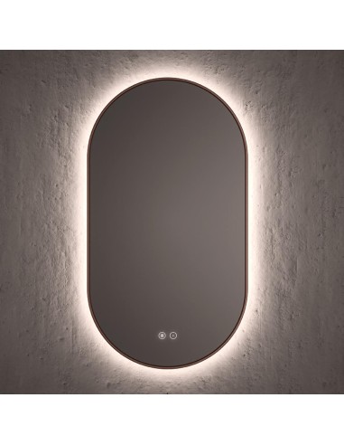 Miroir ovale COP périmètre rétroéclairé 50x90 cm. Bronze