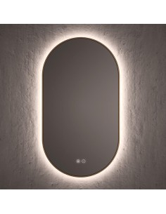 Miroir ovale COP périmètre rétroéclairé 50x90 cm. Or