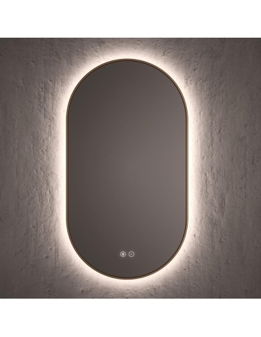 Miroir ovale COP périmètre rétroéclairé 50x90 cm. Or