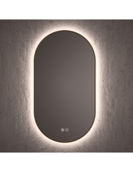Miroir ovale COP périmètre rétroéclairé 50x90 cm. Or