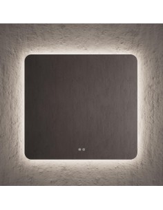 Miroir rectangulaire SUN périmètre rétroéclairé 100x80 cm.