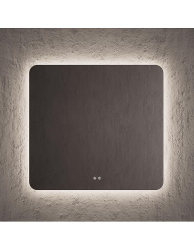 Miroir rectangulaire SUN périmètre rétroéclairé 100x80 cm.