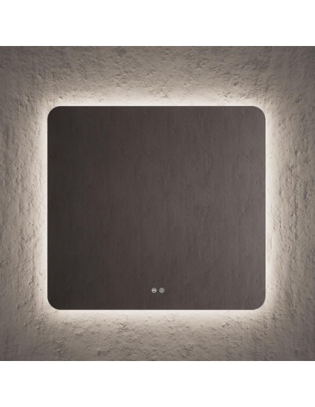 Miroir rectangulaire SUN périmètre rétroéclairé 100x80 cm.