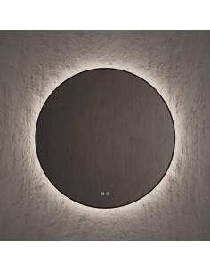 Miroir rond SPOT périmètre rétroéclairé Ø80 Noir mate