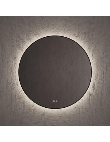 Miroir rond SPOT périmètre rétroéclairé Ø80 Noir mate