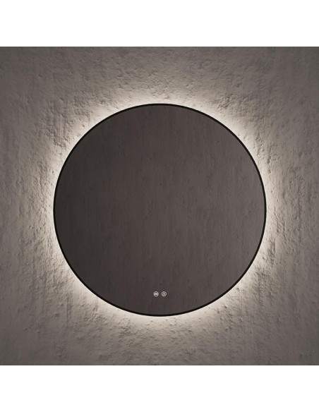 Miroir rond SPOT périmètre rétroéclairé Ø80 Noir mate