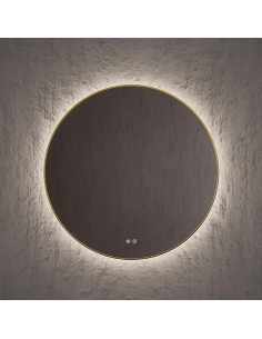 Miroir rond SPOT périmètre rétroéclairé Ø80 Or