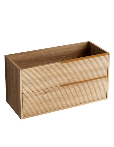 Meuble LISTELLO 80x45x54 2 tiroirs, suspendu avec poignée Bronze Brossé