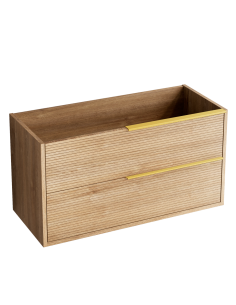 Meuble LISTELLO 80x45x54 2 tiroirs, suspendu avec poignée Or Brossé
