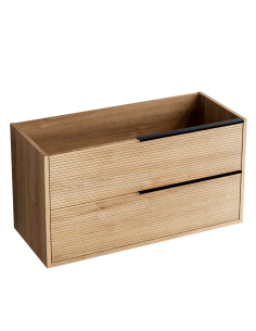 Meuble LISTELLO 100x45x54 2 tiroirs, suspendu avec poignée Noir Mat