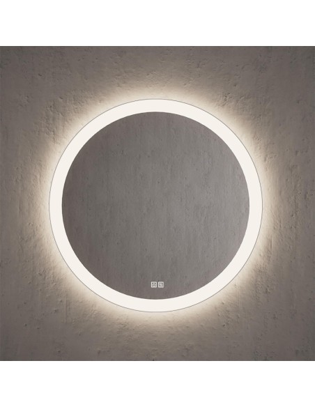 Miroir rond TRICOLOR éclairage avant, périmétrique et arrière Ø80