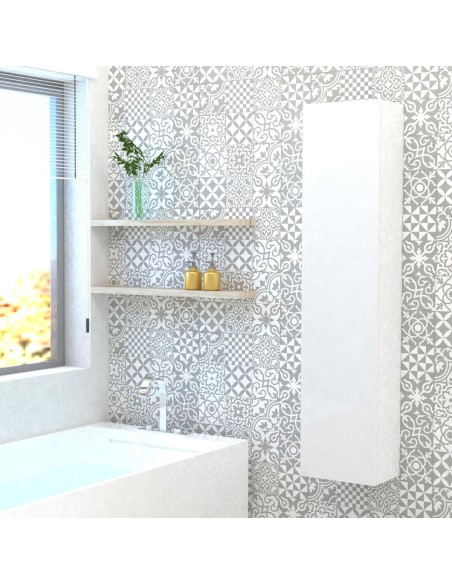 Colonne 35*25*160 cm 1 porte rèversible Blanc Brillant