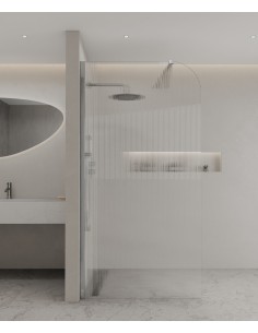 Cuba - Paroi de douche verre cannelé - 90 cm