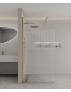 Cuba - Paroi de douche en verre cannelé - 120 cm