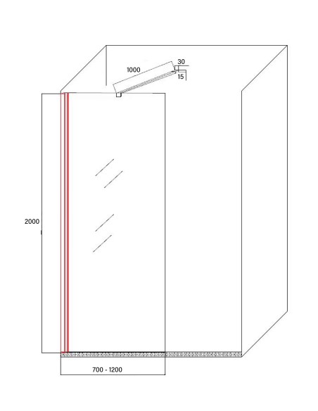 Lixa - Paroi de douche fixe - 100 cm