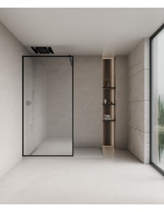 Evora - Paroi de douche noir - 70 cm