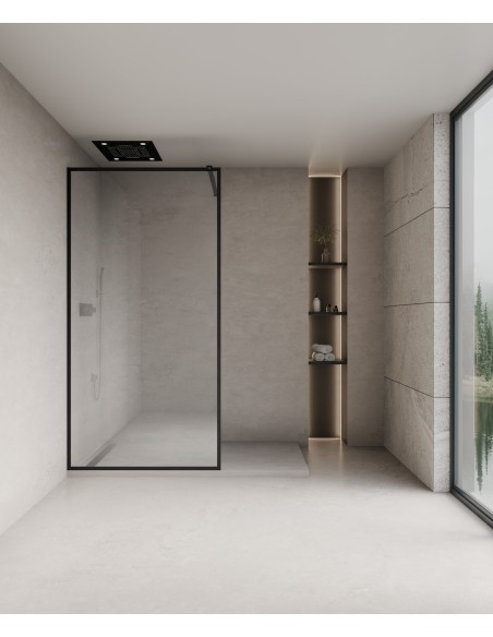 Evora - Paroi de douche noir - 130 cm