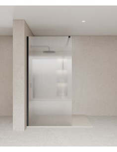 Tavira - Paroi de douche fixe en verre Ice - 80 cm