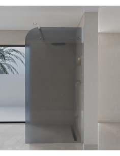 Beja - Paroi de douche fixe en verre fumé 80 cm