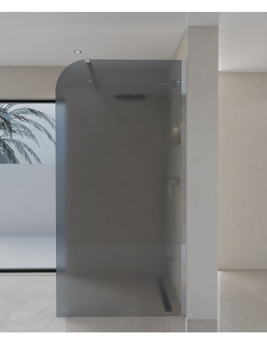 Beja - Paroi de douche fixe en verre fumé 120 cm