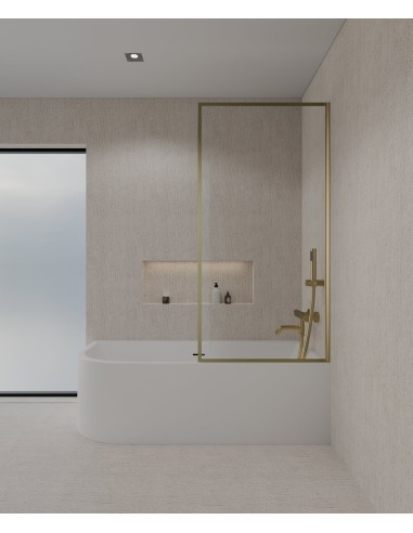 Paroi pour baignoire fixe 70 cm doré brossé Guadra