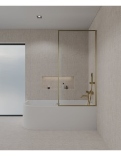 Paroi pour baignoire fixe 80 cm doré brossé Guadra