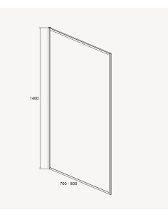 Paroi pour baignoire fixe 80 cm doré brossé Guadra 2
