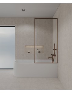 Paroi de baignoire fixe 80 x 140 cm or rose brossé Guadra