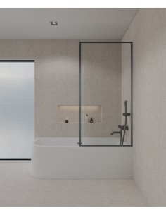 Pare-baignoire fixe 80 cm cadre gun métal Guadra
