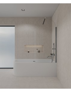 Pare baignoire fixe chromé 70 x 140 cm Leira