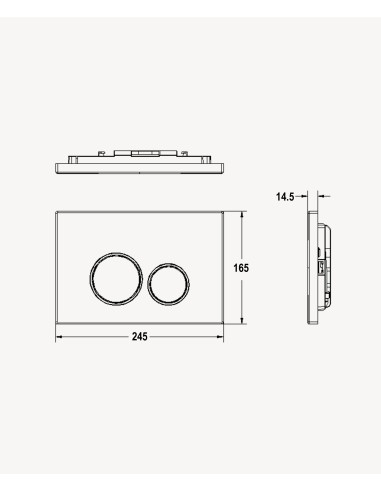 Plaque de déclenchement double touche en acier inoxydable pour bâti-support Sigma Geberit - Noir