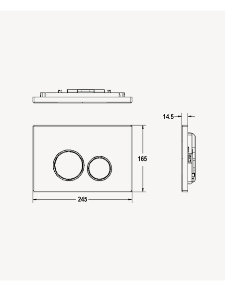 Plaque de déclenchement double touche en acier inoxydable pour bâti-support Sigma Geberit - Noir