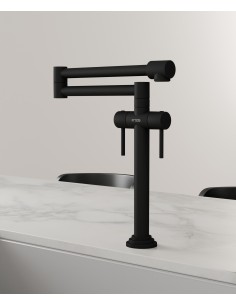 Robinet mélangeur de cuisine style rétro - Noir